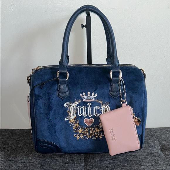 Juicy Couture Heritage Satchel (Regal Blue & Dusty Blush Pink)NWT! No lowballing - Picture 1 of 8